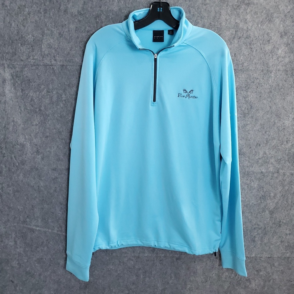 Dunning Golf Men's Lagmore 1/4 Zip Pullover Navy Blue Medium Performance Solid